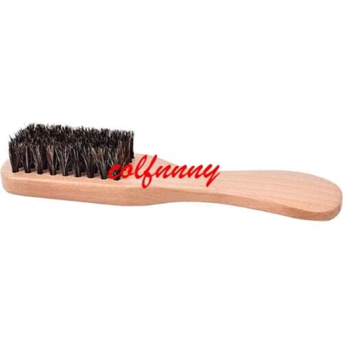 500pcs/lot Fast Shipping 100% Handmade Natural Beech Wood With Handle Wild Boar Bristles Beard Brush Size:15.5*4*2.8cm