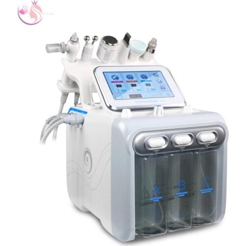 6 in 1 H2O2 Water Oxygen Jet Peel Skin Beauty Cleansing Facial Bubble Machine Hydra Dermabrasion Water Aqua Peeling Beauty 2021