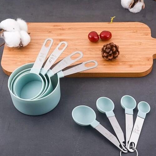 8pcs Multi Purpose Measuring Spoons/Cup Measuring Tools PP Baking Accessories Stainless Steel Handle Kitchen Gadget Accessories
