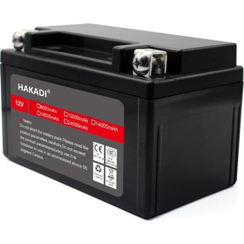 Hakadi 12V 12Ah Lifepo4 Battery Pack 4S2P Rechargeable Battery With Build-in BMS For Outdoor Power Supply Fishing Finder