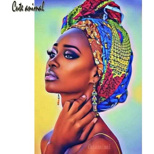 African women portrait Diamond Embroidery 5D Diamond Painting Cross Stitch Needlework Handmade Diamond Mosaic Full Drill round