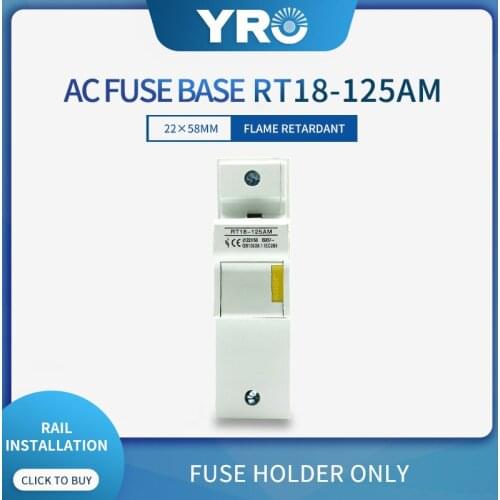 1PC RT18-125 1P 22*58mm PBT Copper Fuse Holder 500V 125A