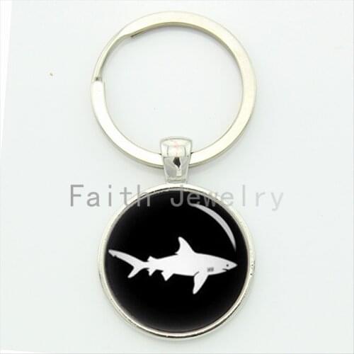 Vintage sharks key chain classic Sharks & Scuba Divers keychain marine organism fish specimens jewelry aquanaut gift KC512