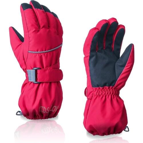 Children Skiing Gloves Winter Warm Full Finger Glove Waterproof Ski Resort Boys Snow Outdoor Riding Sports Kids Christmas Gifts