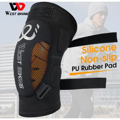 WEST BIKING Knee Pads Cycling Protector With PU Rubber Pad Physical Filling Running Basketball Sports Safety Knee Tendon Support