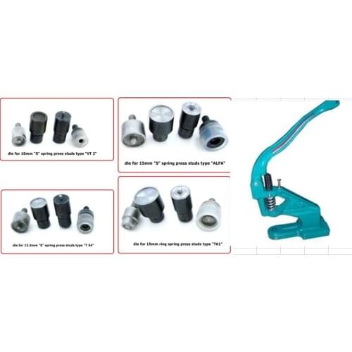 Setting tools dies press studs buttons 10/ 12.5/ 15 mm With hand press machine