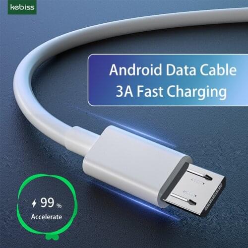 Kebiss Micro USB Cable 3A Fast Charging Data Charger Cables for Samsung S6 S7 Xiaomi Huawei Android Microusb Cord USB Charger