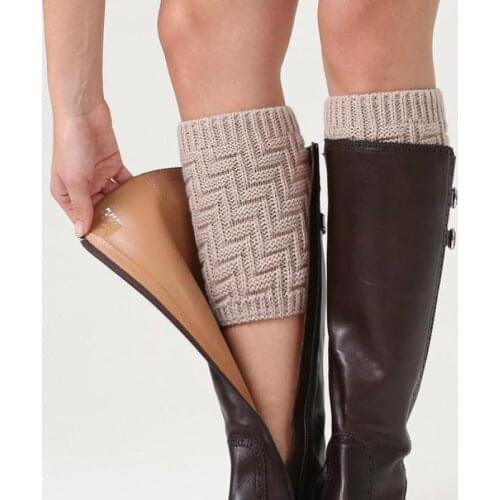 Short Leg Warmer Women Knitted Geometric Leg Protectors Knee Warm Boot Sleeve Short Cover Figure Sock Boot Cuffs Winter Socks