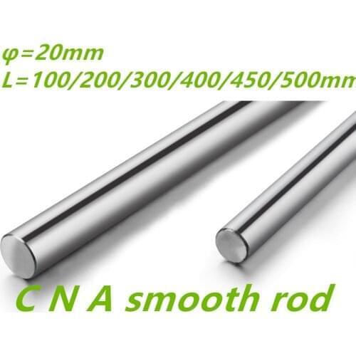 WCS20 20mm linear shaft 100mm 200mm 300mm 400mm 450mm 500mm chrome plated linear motion rail round rod shaft CNC parts SFC20