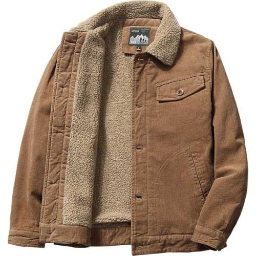 Men Winter Corduroy Jackets Coats Thermal Warm Casual Outwear Clothing for Male Windbreak Size M-5XL