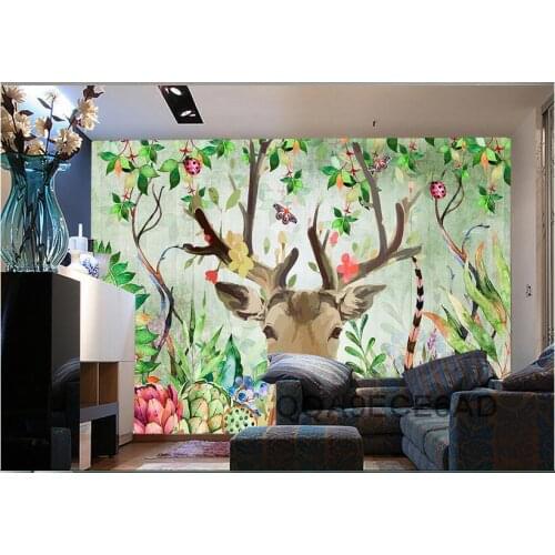 Custom photo 3d wallpaper Non-woven mural wall sticker Rural deer TouShui painting picture 3d wall room murals wallpaper
