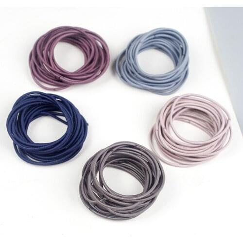 New arrival 100pcs children seamless hair bands gum girls rubber band kids soild hair tie hair accessories no hurt for hair