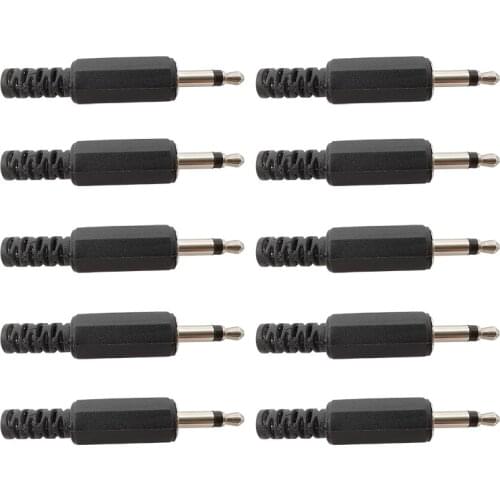 Solder Type 3.5mm Male Mono Plug Jack Single Channel DIY Audio 3.5 mm Headphone Cable Extension Connector Adapter 20/10/5/2Pcs