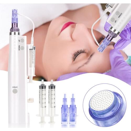 2 In 1 Hydrafacial Derma Pen Skin Rejuvenation Tightening Facial Beauty Machine Face Nano Hydration Micro Needling Injector Pen