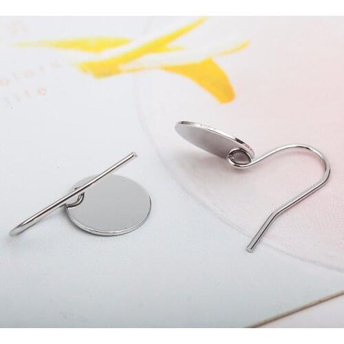 Simple Small Round Metallic Slice Pendant Diameter Around 1 cm Golden Silver Plated Drop Earrings Dangle Earrings