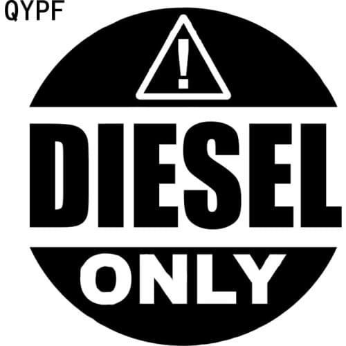 QYPF 13.1CM14.1CM Warning Mark DIESEL ONLY Car Sticker Black/Silver Vinyl Decoration S9-2236