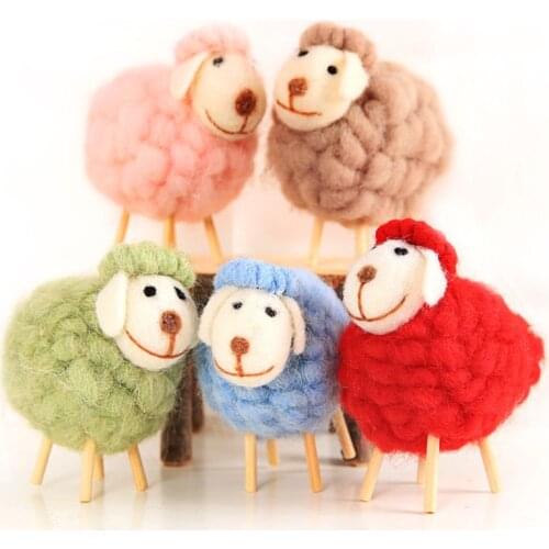 Christmas Wool Felt Lamb Home Party Christmas Tree Hanging Decor Diy Handmade Wool Felt Lamb Plush Doll Toy For Children