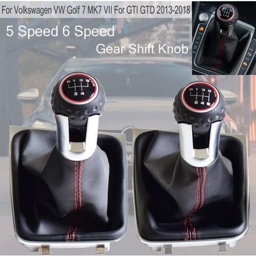 Car Manual 5/6 Speed Gear Shift Stick Knob Lever HandBall Car Styling For Volkswagen VW Golf 7 Mk7 GTI GTD 2013 2014 2015-2018