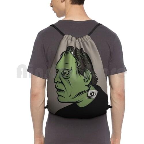 The Monster Frankenstein Backpack Drawstring Bag Riding Climbing Gym Bag Mary Shelley Frankenstein Monster Bride Horror