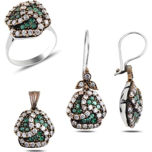 Silver 925 Sterling Zircon Cubic Zirconia Authentic Set