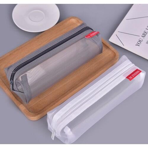 Storage Bag Makeup Pouch School Supplies Storage Student Pen Bag Transparent PVC Pencil Case Clear Stationery Bags Small