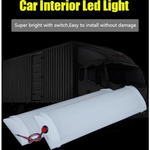 10W 72 LED Interior Lights Strip Bar Car Van Bus Caravan ON/OFF Switch White
