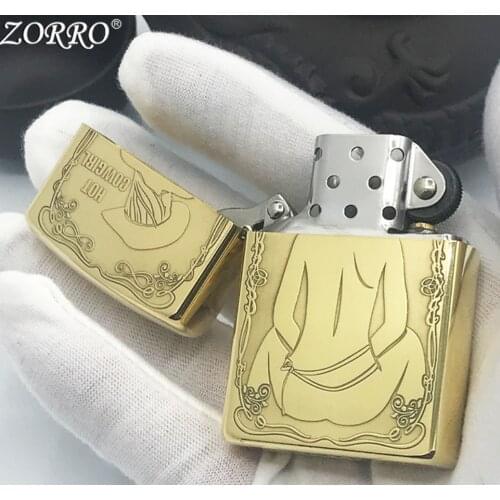 Mysterious cowgirl kerosene gasoline Petroleum oil cigarette lighter men smoking gift(No Fuel, Handed -Made Sculpt 4 to 7 Day)