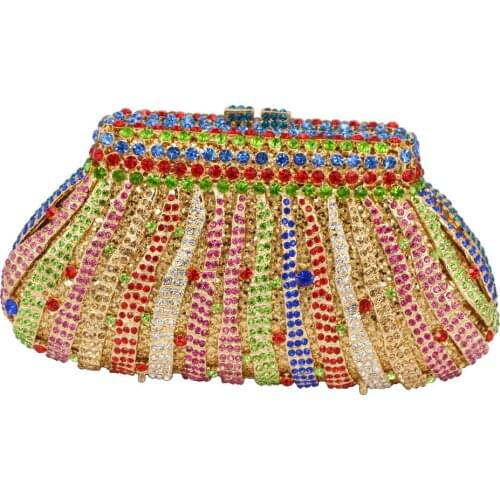 Luxury Designer Multicolor Evening Bag Women Bridal Clutch Bag Purse Mini Chain Ladies Shoulder Bag SC604