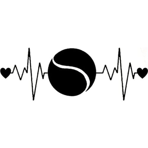16.6CM*5.9CM Fashion Tennis Heartbeat Lifeline Racquet Car Sticker Vinyl S9-0309