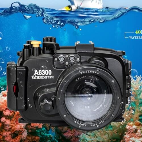 130ft/40m Waterproof Box Underwater Housing Camera Diving Case for Sony A6300 With 16-50mm Lens Camera Bag Case Cover