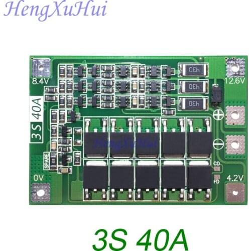 3S 40A Li-ion Battery Protection Board Drive Drill Motor 11.1V 12.6V PCB Board (Equalized Charging Optional) 10PCS/PACK