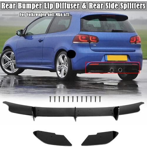 Car Rear Bumper Lip Diffuser & Rear Side Splitters Protection Spoiler For Volkswagen VW Golf 6 VI MK6 GTI Car Styling