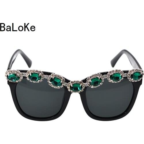 New Big Frame Brand Designer Baroque Sunglasses for Women Personality Style Crystal Stone Sun Glasses Female Outdoor Gift