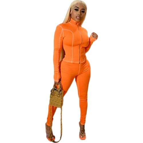 Active Casual Striped Solid Tracksuit Women 2021 New Zipper Long Sleeve Jackets Top + Pencil Pants Slim Two Piece Set Outfits