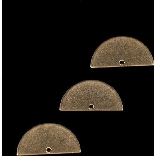 10.5*21mm Brass D-shaped connector single hole semicircular charm bracelet pendant material, can be used for DIY jewelry making