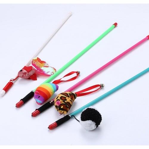 4 Pcs Cat Teaser Interactive Toy Cat Rod Products For pet High Quality Pet Cat Toy Fish Mouse Ball Cute Design drop shipping
