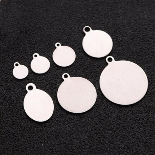 5pcs Stainless Steel Stamping Blank Tags Pendant Charms for DIY Necklace Ear Jewelry Findings or Dog Tags