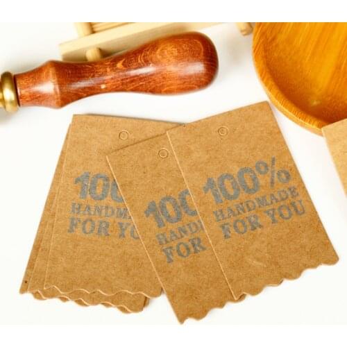 50pcs Kraft Paper Tags Handmade Wedding Birthday Party Candy Boxes Packaging Hang Tags Price Tags Sewing Clothing Garment Tags