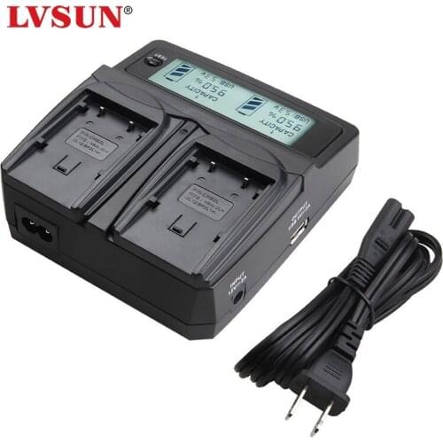 LVSUN Camera Battery BLN-1 BLN1 Dual Channel Car/AC Charger LCD Display for Olympus OM-D OMD E-M5 EM5 series Digital Cameras