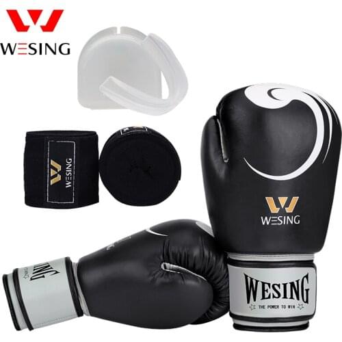 Wesing Boxing Gloves for Women and Men Sparring Training Gloves Mouth Guard Handwraps Muay Thai Style Punching Bag Mitts