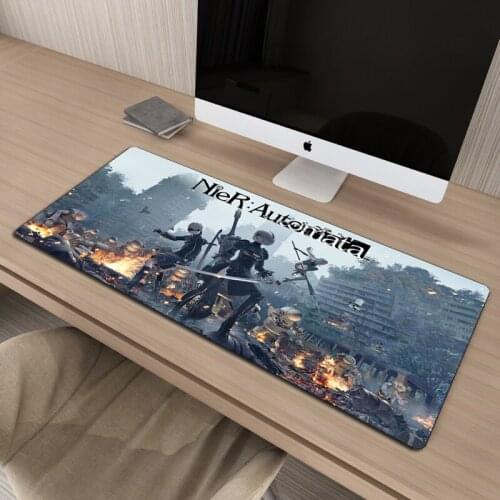Large Gaming Mouse Pad XL NieR Automata 60x30cm Mousepad Gamer Durable Locking Edge Non-Skid Otaku Computer Desk Mat