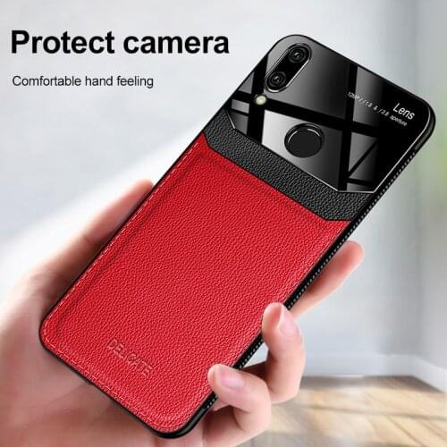 Huawei P Smart Z 2019 STK-LX1 Case Leather Mirror Glass Hard Phone Back Cover for Huawei P Smart 2019 POT LX1 L21 LX3 POT-LX1