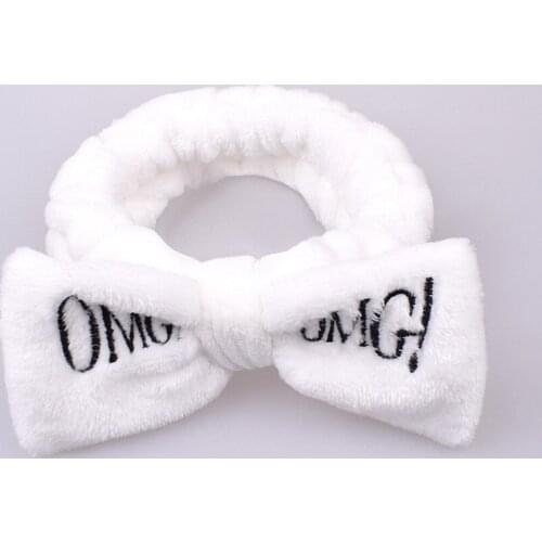 DHL or fedex 200pcs/lot OMG Letter Coral Wash Face Bow Hairbands For Women Girls Headbands Headwear Turban Accessories