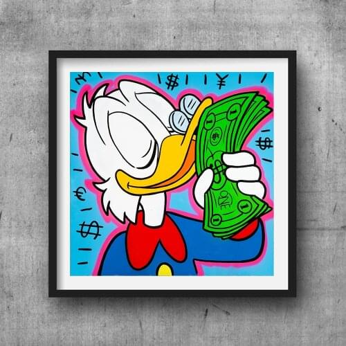 Graffiti Monopoly Painting Artwork Prints Square Canvas Poster Portrait Pictures for Living Room
