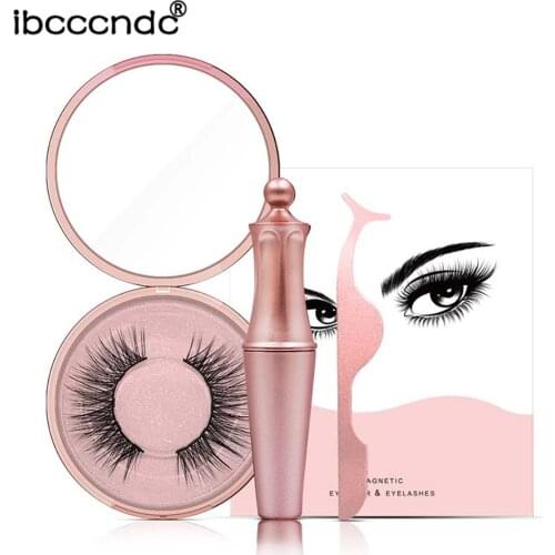 Ibcccndc new magnetic Eye Liner & 5 magnetic false eyelash and tweezers set waterproof durable Eyeliner false eyelash