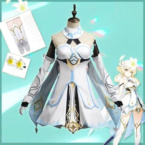 Game Genshin Impact Traveler Lumine Cosplay Costume Halloween