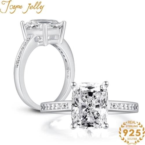 JoyceJelly Classic 100% 925 Sterling Silver Women Ring With 5*8MM 5A Zircon Gemstones Engagement Fine Jewelry Gifts Wholesale