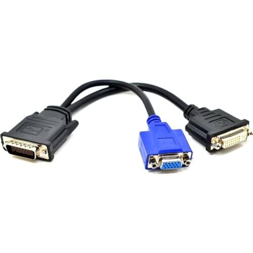 DMS59 Splitter Cable - 8in - DMS-59 to 1 x DVI 24+5 /1 x VGA - Y Cable - DMS 59 to VGA - Monitor Splitter Cable - DMS 59 Cable