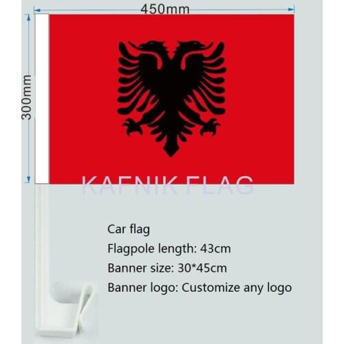 KAFNIK,30 x 45 cm Albania car flag car banner window banner window flag free shipping