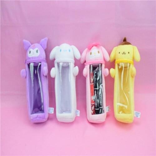 KAWAII Sanrio cartoon Anime Series Melody Kitty Cinnamorol Onpompurin Kuromi plush toy pencil bag Ornaments BABY Boy girl Gift